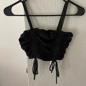 Black Wild Fable Cropped Tank Top with ties size xs